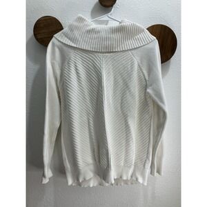 Calvin Klein White Cowl Neck Sweater Womens Size‎ Medium Clean Vanilla Girl